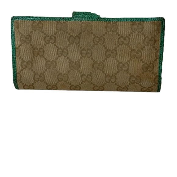 GUCCI GG Logo Canvas Leather Long Bifold Wallet - Picture 2 of 8